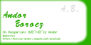 andor borocz business card